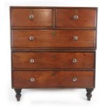 An 18th century and later (marriage) mahogany chest of drawers,