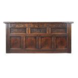 A late 17th century oak coffer,