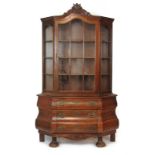 A Dutch oak glazed bookcase,