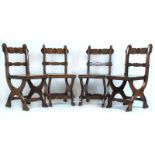 A set of four oak side chairs, design attributed to A.W.N.