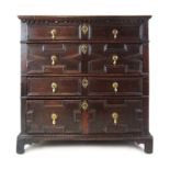 A late 17th / early 18th century oak chest of drawers,