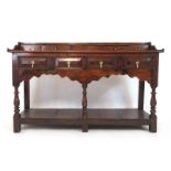 A second quarter 18th century and later oak dresser base,