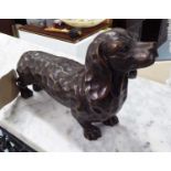 BRONZE OF A DACHSHUND 'SAUSAGE' DOG, 30cm x 8cm H.