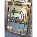 WALL MIRRORS, gilt faux bamboo frame, 100cm x 70cm.