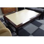 LOW TABLE, of substantial proportions, with a crackle glaze top, 150cm L x 113cm D x 37cm H.