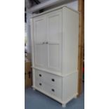 LINEN PRESS, contemporary style with two drawers, 117cm x 55cm D x 202cm H.