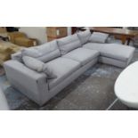 CORNER SOFA, from the London Sofa Company with grey upholstery, 335cm L x 84cm H x 190cm D.