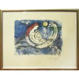 MARC CHAGALL 'Paysage Bleu', Paris 1958, signed in the plate and numbered 643/1200 in pencil,