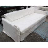 SOFABED, in neutral loose covered fabric, 232cm L.