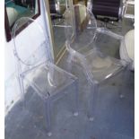 GHOST STYLE CHAIRS, a set of six, Philippe Stark style.