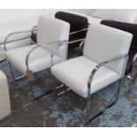 'MILC' ARMCHAIRS, chrome and faux leather.