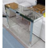 WALL MIRROR with matching mirrored console table, mirror 117cm x 87cm,