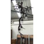 CHANDELIER, by Matt Livsey Hammond, bronze of sculptural arboreal form, with crystal droplets,