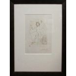 SALVADOR DALI 'Mercure', etching and drypoint in sepia and black on Japan paper,