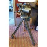 VINTAGE MILITARY AERIAL OBSERVATION BINOCULARS, on tripod with accompanying tools and case,
