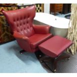 G PLAN 6250 SWIVEL CHAIR & STOOL, 1960's,