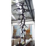 CHANDELIER, by Matt Livsey Hammond, bronze of sculptural arboreal form, with crystal droplets,