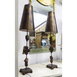 FLAMBEAU FRAGMENT LAMPS, a pair, by Paul Gruer, 100cm H.