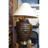 LAMP, contemporary urn base with oversized shade, 97cm H.