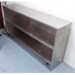 CATERING SHELVES, in stainless steel, 172cm W x 90cm H x 39cm D.