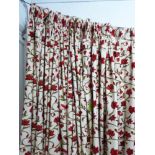 CURTAINS, two pairs, lined and interlined,