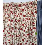 CURTAINS, two pairs, lined and interlined,