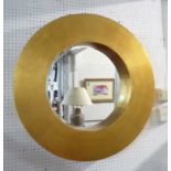 MIRROR, bevelled circular in a gilded frame, 80cm dia.