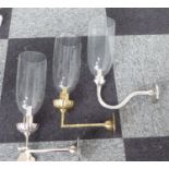 WALL SCONCES, a grouping of six, Contemporary in various finishes, 46cm H.