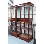 MUSEUM CABINETS, a pair,