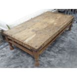 TAKAT LOW TABLE, carved detailing around side, 164cm x 90cm x 45cm.