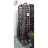 GARDEN OBELISKS, a pair, in metal, 186cm H.