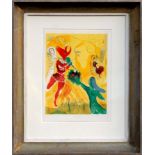 MARC CHAGALL 'The Dance', original lithograph printed by Marght, 1951, signed in the plate,