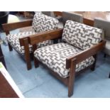TALISMAN UPHOLSTERED VINTAGE HARTER LOUNGE CHAIRS, a pair,