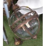 HANGING LANTERN, four branch in globe form in a bronze effect frame, 76cm H plus chain.