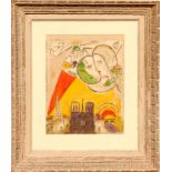 MARC CHAGALL 'La Dimanche Paris', original lithograph 1954, printed by Mourlot Freres,