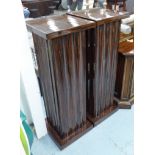 JARDINIERE STANDS, a pair, in macassar finish, Art Deco style, 42cm x 42cm x 120cm H.