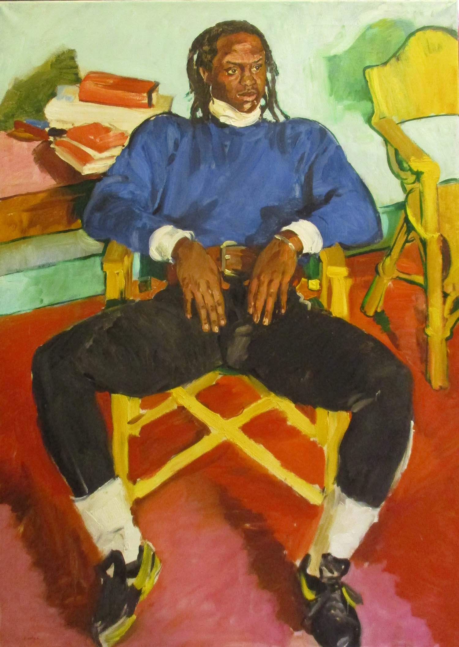 SANDRA FISHER 'Bob Wisdom', oil on canvas, 1991,