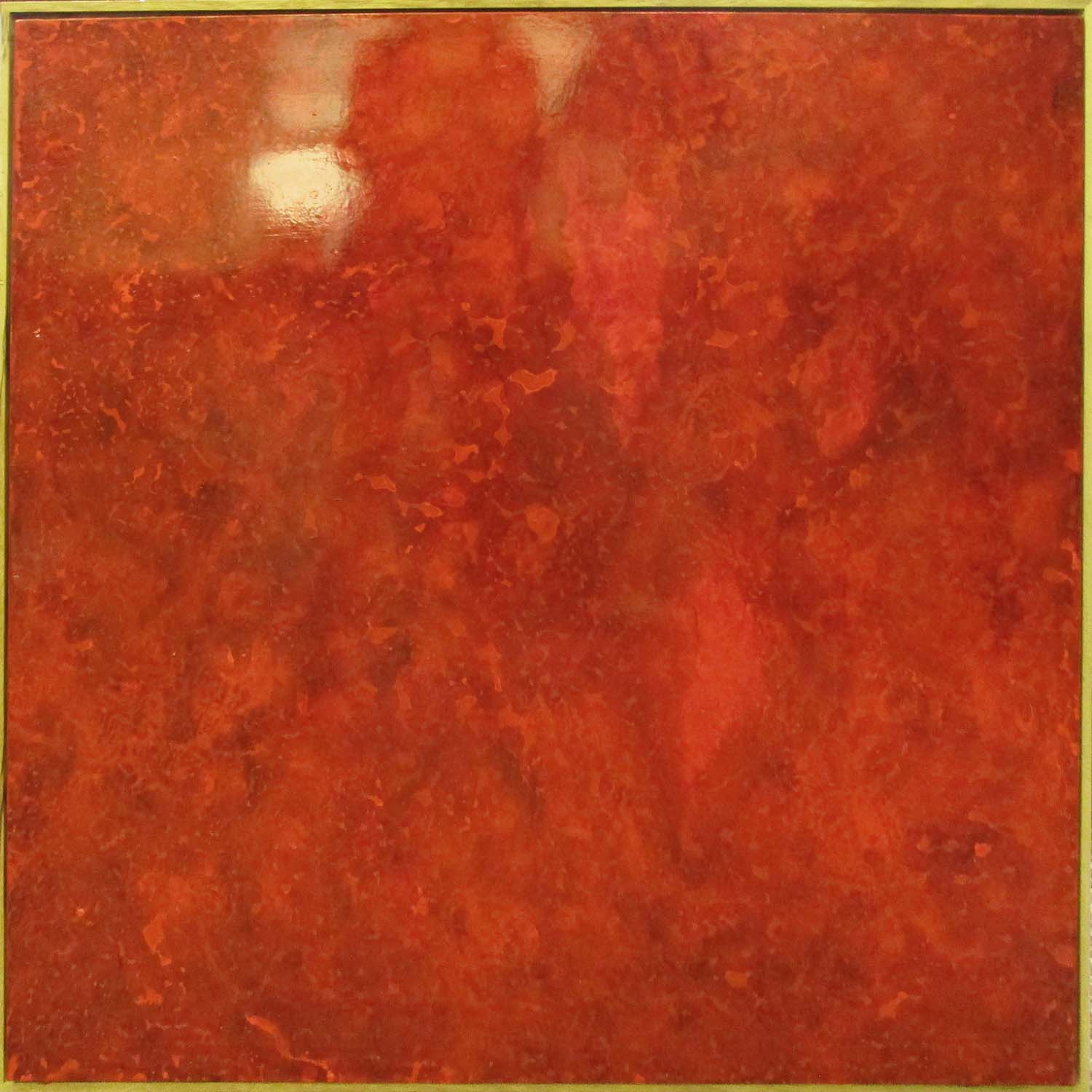 MARIANO CHELO (Contemporary Italian) Untitled red, acrylic on canvas, 99 x 99cm, framed.