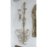 WALL SCONCES, a pair, for five night lights, in metal distressed effect, painted finish, 128cm H.