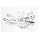 OSKAR KOKOSCHKA 'Port of London', lithograph, 1967, signed and numbered 68/76, 63cm x 90cm,