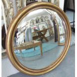 BUTLERS MIRROR, of large proportions in a gilded frame, 100cm dia.