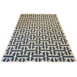 JAIPUR DHURRIE RUG 290cm x 200cm, geometric all over design.