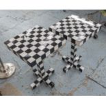 MOOOI CHESS TABLES, a pair, by Front, 40cm x 40cm x 60cm.