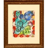 MARC CHAGALL 'The Violinist', original lithograph 1972, printed by Mourlot Freres, 33cm x 27cm,