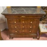 HALL COMMODE, 19th century French, Louis Philippe flame mahogany,