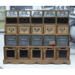 BANK OF DRAWERS, industrial style with twenty five small drawers, 72cm x 25cm x 58cm H.