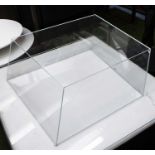 CONTEMPORARY LOW TABLE, tempered glass of abstract form, 70cm x 70cm x 29cm approx.