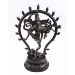 BRONZE SHIVA, as Nataraja, 52cm H x 37cm W overall.