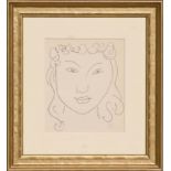 HENRI MATISSE 'Portrait d'une femme', original lithograph on Rives paper 1947, limited edition 950,