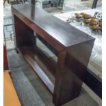 CONSOLE TABLE, mahogany, with lower tier, 140cm x 36cm x 87cm H.